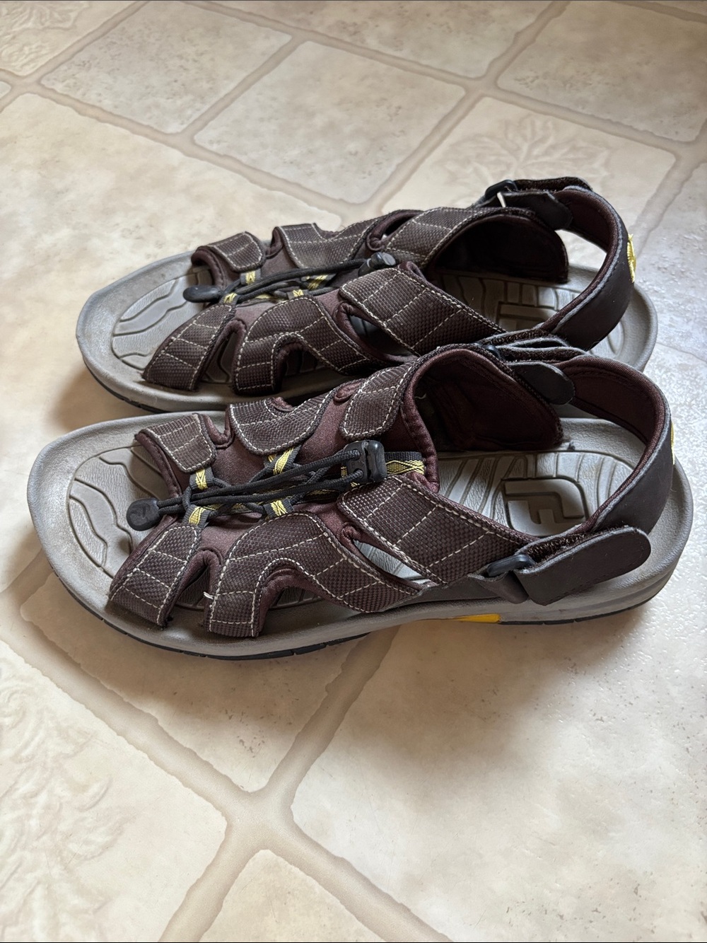 FOOTJOY Golf Sandals Brown Hook and Loop Spikes 45697 Men's Size 9 M